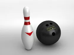 Bowling Ball and Pin Low-poly  3D model