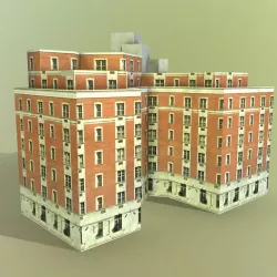 Brick house Low-poly  3D model