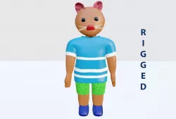 Cartoon Cat - Rigged  3D model