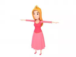 CartoonGirl006 Princess 3D model
