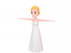 CartoonGirl015 Bride 3D model