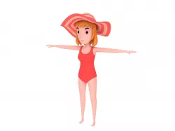 CartoonGirl021 SummerGirl 3D model