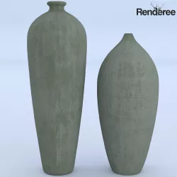 Cement Vases 3D model