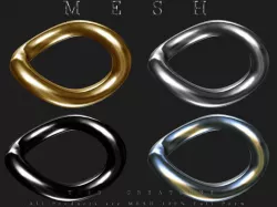 Chain 1 Ring  Low-poly  3D model