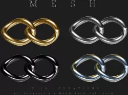 Chain 2 Rings Low-poly  3D model