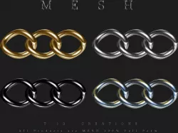 Chain 3 Rings Low-poly  3D model