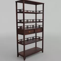 Chinese Book Shelf with PBR textures - reconstrutable 3D model