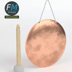 Chinese handheld gong 3D model