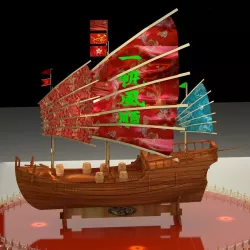 Chinese junk boat 3D model