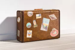 Classic brown suitcase 3D model