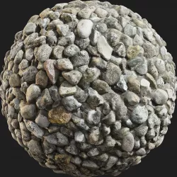 Cobble stone PBR materials Texture  Scan data Texture