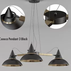 Coneca Pendant 3 Black 3D model