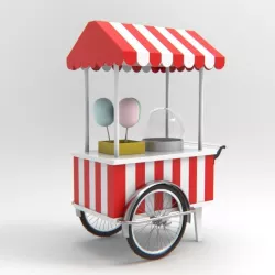 Cotton Candy Cart 3D model