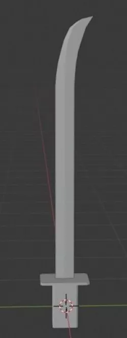 Curved sword Low-poly 3D model