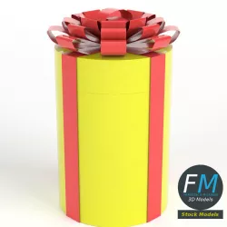 Cylindrical gift case 3D model