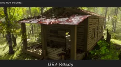 Destroyed Old House Hut - B Low-poly  3D model