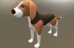 Dog beagle Low-poly  3D model