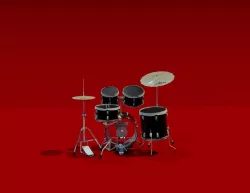 Drum set Low-poly  3D model
