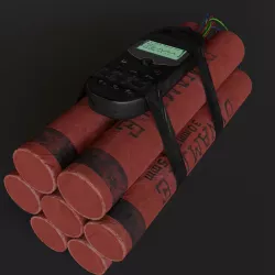 Dynamite phone bomb Low-poly  3D model