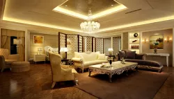 European bedroom screen bed chair carpet 3D model