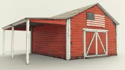 Farm Barn Low-poly  3D model