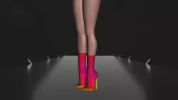 Female Boot Neon Texture Low-poly  3D model