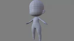 Female Chibi Lowpoly Character Base Mesh Low-poly  3D model
