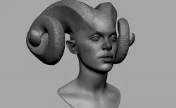Female Creature Head v3 3D model