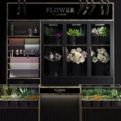 Florist- Flower Shop-refrigerated flower display Full Scene  3D model