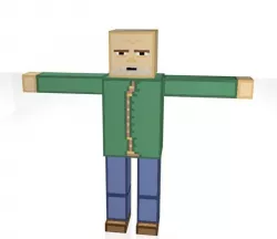Game Character Rig Low-poly  3D model