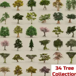 Game Ready Biggest Tree Collection Low-poly  3D model