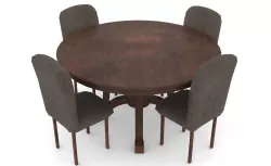 Game-Ready Dining Table Set with 4K-PBR Texture Set Low-poly  3D model