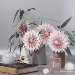 Garden Dahlia bouquet flowers vase decor set  3D model