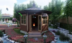 Gazebo sakura Low-poly  3D model