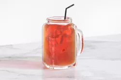 Glass jar with ear and straw 3D model