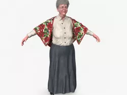 Grandma lowpoly Low-poly  3D model