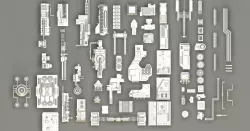 greeble and sci fi pieces 3D model