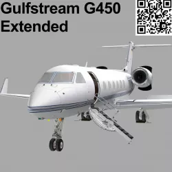 Gulfstream G450 Extended Low-poly  3D model