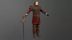 Handpainted Dragon Knight Low-poly  3D model