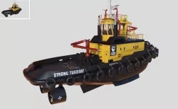 Harbor Tug boat  30 m Low-poly  3D model