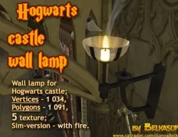 Hogwarts Castle wall lamp - 3d Sculpture Low-poly 3D model Low-poly  3D model