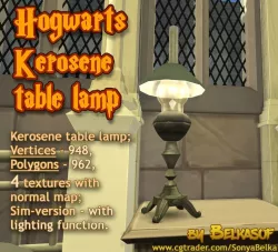 Hogwarts Kerosene table lamp - 3d Sculpture   Low-poly  3D model