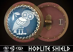 Hoplite Shield Athens  Low-poly  3D model