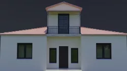 House with interior Low-poly  3D model