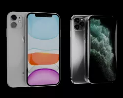 iPhone 11 and 11 Pro 3D model