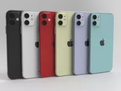 iPhone 11 In All Official Colors Low-poly  3D model