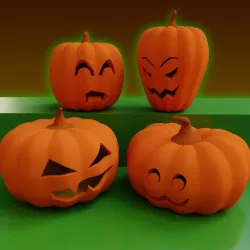 Jack o Lantern Set 3D model