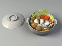 Japanese Food Nagasaki Hot Pot 3D model