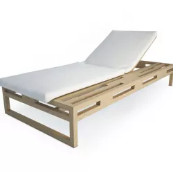 Kontiki Wooden Outdoor Long chair 2 Emu 3D model