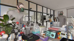 Laboratory - big building  characters and props Low-poly  3D model